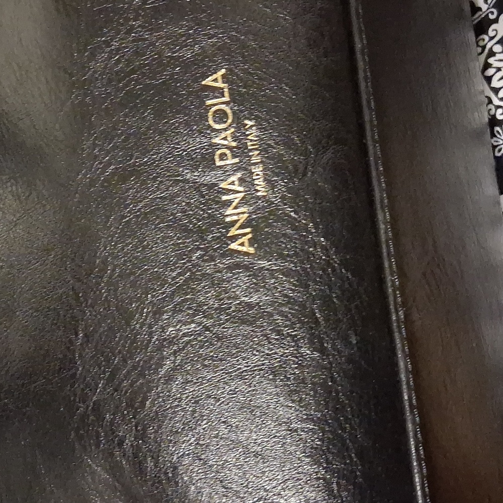 Anna Paola Black Leather Tote Bag - Picture 5 of 16